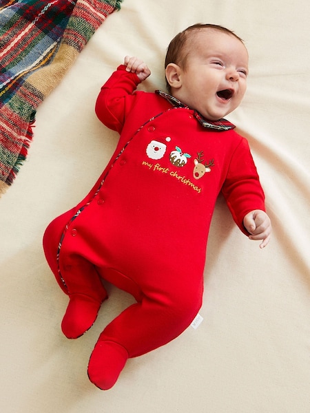 JoJo Maman Bébé My First Christmas Tartan Sleepsuit (B68586) | 37 €