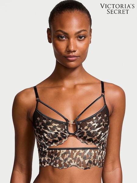 Victoria's Secret Black Leopard Bralette Embroidered Bra (B68631) | €22