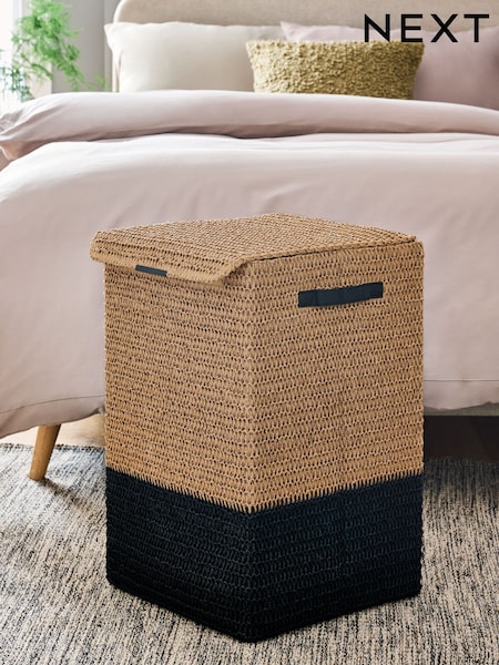 Light Natural Bronx Woven Laundry Basket Hamper (B68663) | AED116