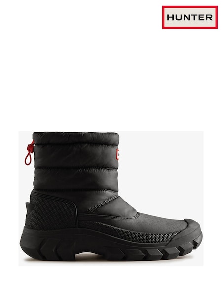 Hunter Mens Intrepid Short Snow Black Boots (B68757) | kr2 359