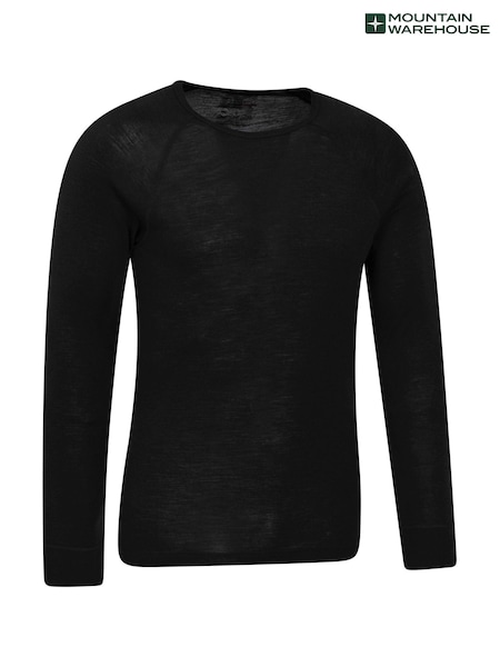 أسود - Mountain Warehouse Merino Mens Round Neck Thermal Top (B68777) | ‏306 ر.س.‏