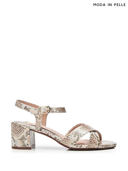 Moda in Pelle Lotsie Cross Over Block Two Part Sandals (B68886) | 269 QAR