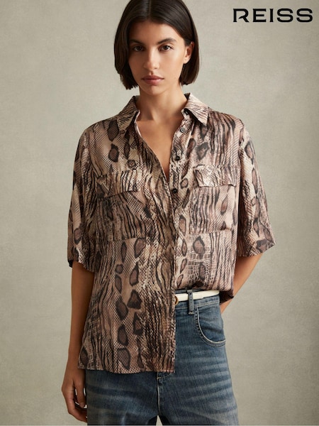 Reiss Maya Snake Print Shirt (B68917) | 1,056 LEI