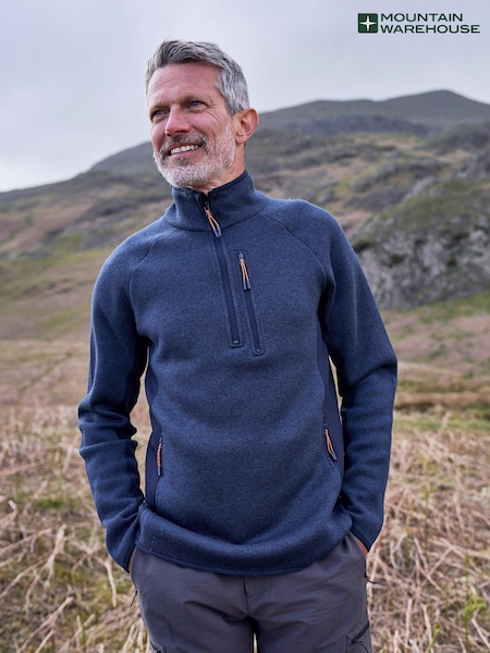 Mountain Warehouse Blue Treston Quarter Zip Fleece (B68930) | ₪201