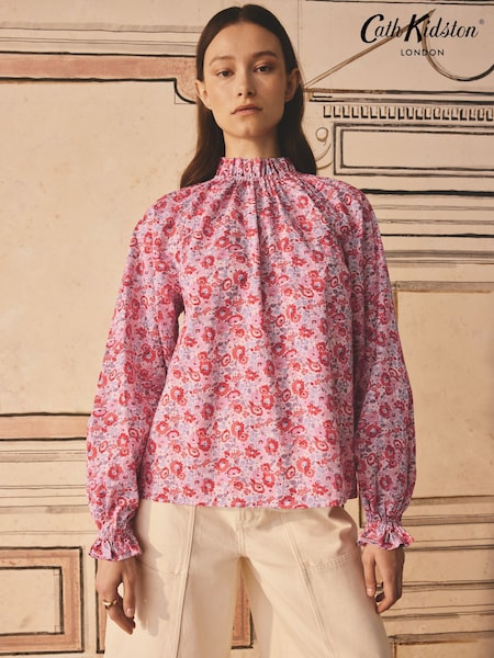 Cath Kidston Archive Ditsy Raglan 100% Cotton Blouse (B69015) | ₪211