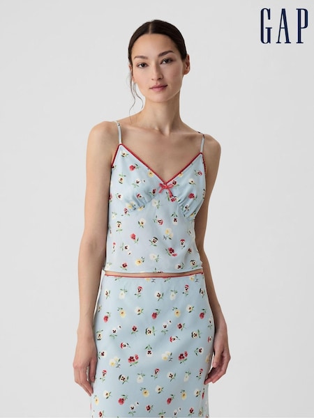 Gap Light Blue DÔEN Cropped Floral Cami (B69109) | €31