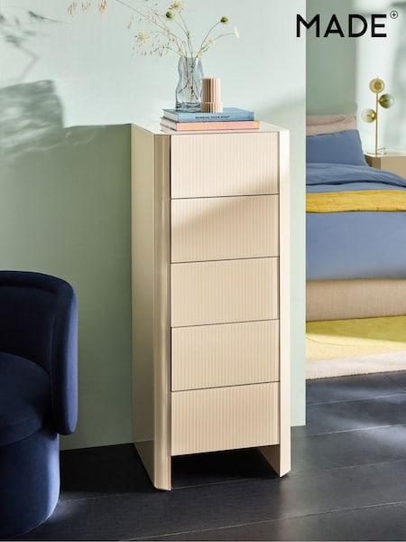 MADE.COM Ecru White Eleni 5 Drawer Chest of Drawers (B69194) | €756