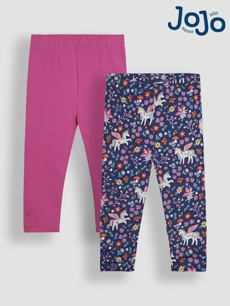 Unicornio azul marino floral - JoJo Maman Bébé 2-Pack Leggings (B69482) | 35 €