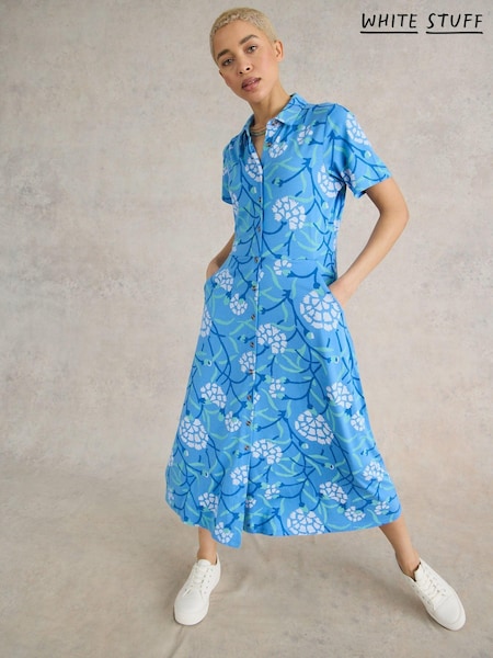 White Stuff Blue Rua Jersey Shirt Dress (B69671) | €41.50