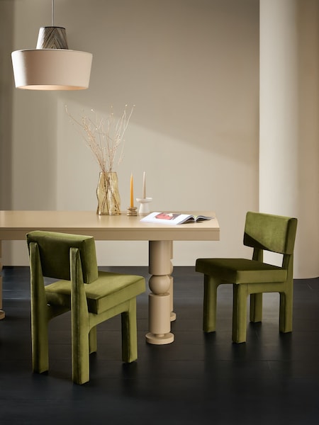 MADE.COM Set of 2 Pistachio Green Savea Dining Chairs in Velvet (B69706) | €453