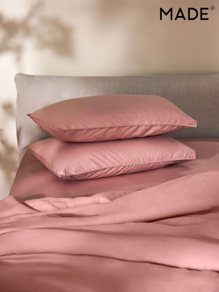 MADE.COM Dusty Rose Cosy Washed Cotton Pillowcase Set of 2 (B69781) | €20