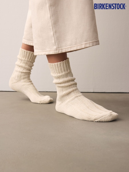 Birkenstock White 100% Cotton Twist Socks (B69815) | €20