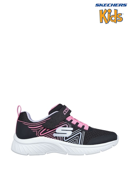 Skechers Black Microspec Plus Swirl Sweet Trainers (B69819) | AED113