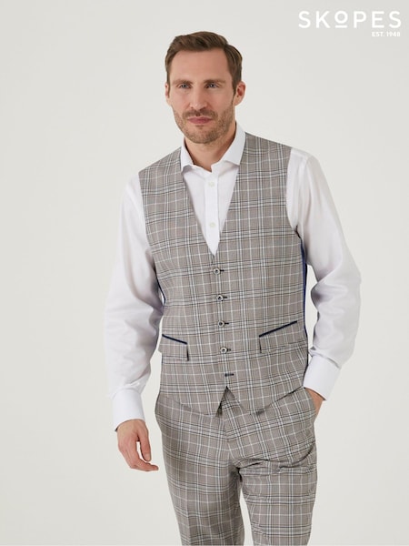 Skopes Natural Whittington Check Tailored Fit Suit Waistcoat (B69917) | €79