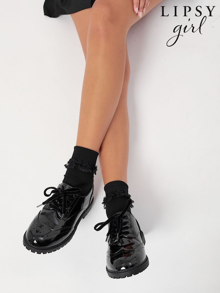 Lipsy Chunky Lace Up Brogue School Shoe (B69926) | 144 LEI - 174 LEI