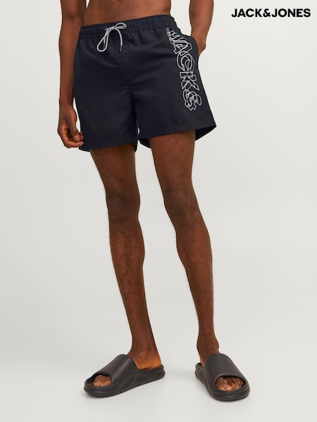 Black - JACK & JONES Swim Shorts With Contrast Lining (B70001) | 74 LEI