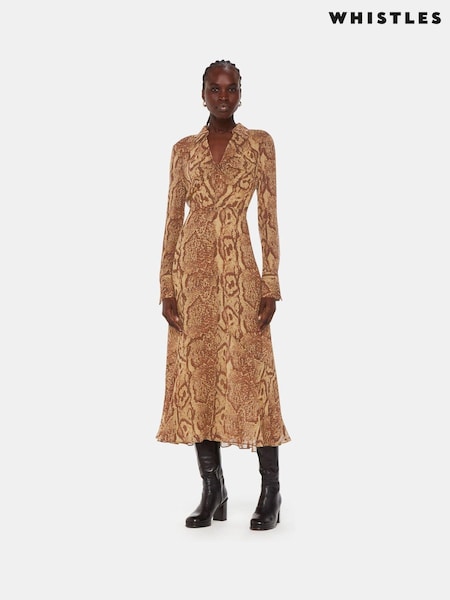 Whistles Animal Serpent Midi Dress (B70036) | 712 LEI