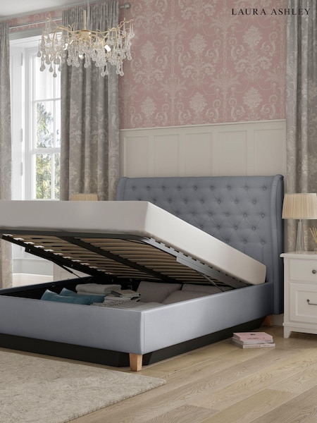 Laura Ashley Hayden Velvet Steel Grey Chatsworth Ottoman Storage Bed Upholstered (B70204) | €1,071 - €1,197