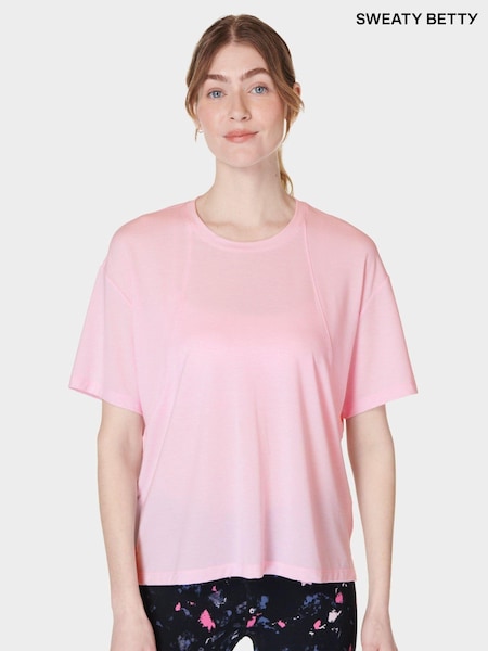 Sweaty Betty Nerine Pink Soft Flow Studio T-Shirt (B70303) | €37