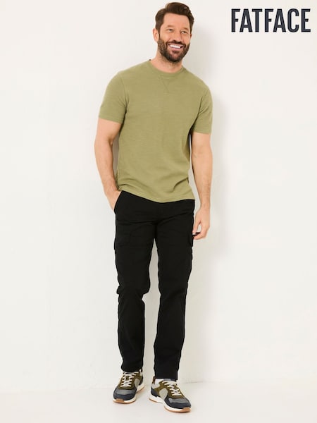 FatFace Bude Washed Black Cargo Trousers (B70313) | €84