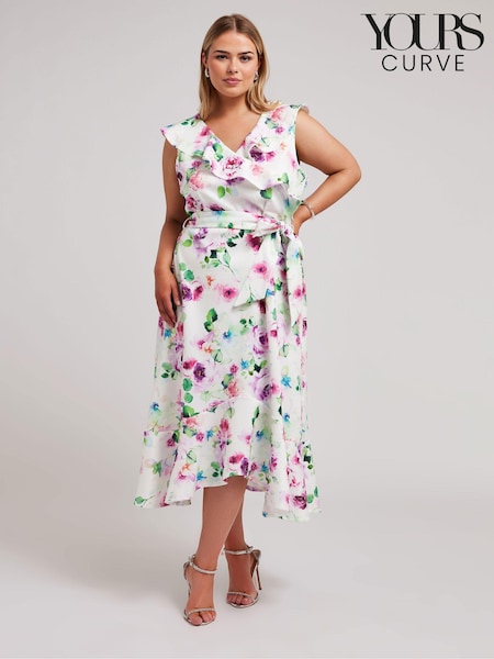 Yours Curve Ruffle Wrap Dress (B70517) | 204 LEI