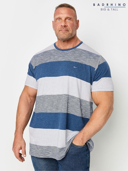 BadRhino Big & Tall Blue Cut and Sew Neppy T-Shirt (B70521) | €14