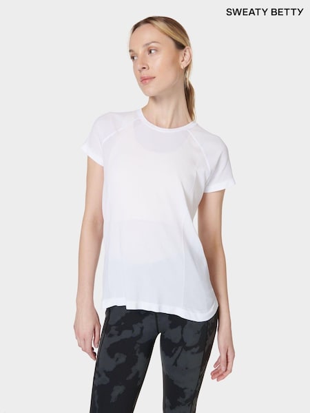 Sweaty Betty White Athlete Seamless Featherweight T-Shirt (B70566) | €30