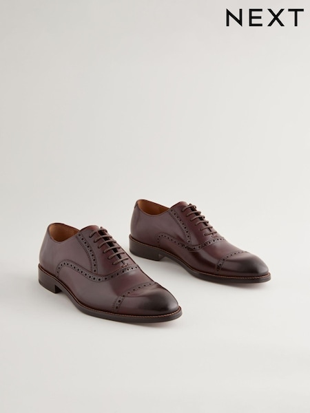 rjava - Signature Oxford Toecap Leather Sole Shoes (B70626) | € 55