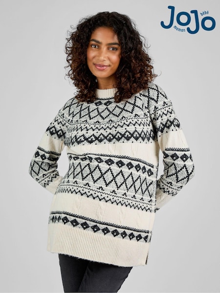 JoJo Maman Bébé Cream/Black Maternity & Nursing Jumper (B70695) | R$ 415