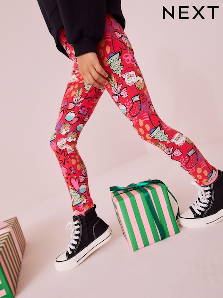 Red Christmas Printed Leggings (3-16yrs) (B70719) | € 4 - € 9