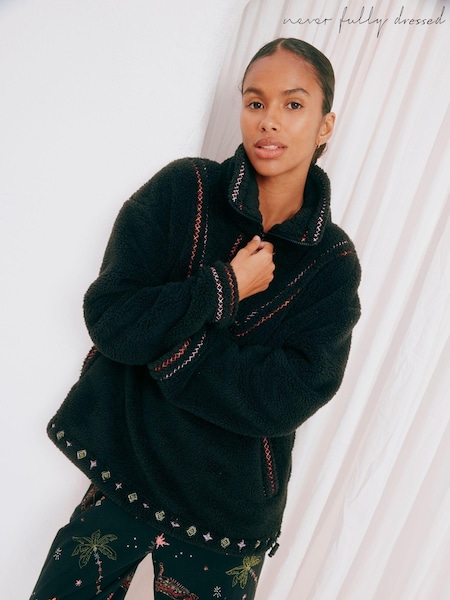 Never Fully Dressed Borg Cosy 1/4 Zip Jumper (B70760) | 232 LEI