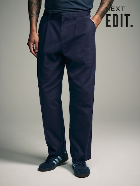 Темно-синий - EDIT Wide Leg 100% Cotton Trousers (B70775) | €43