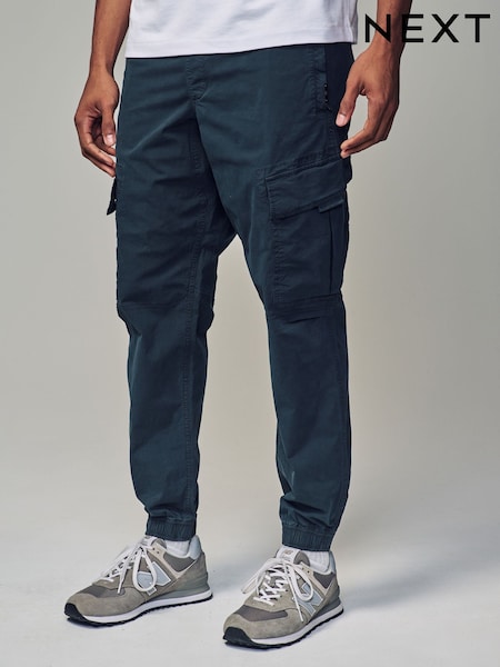 Dark Blue Regular Fit Stretch Utility Cargo Trousers (B70820) | €8