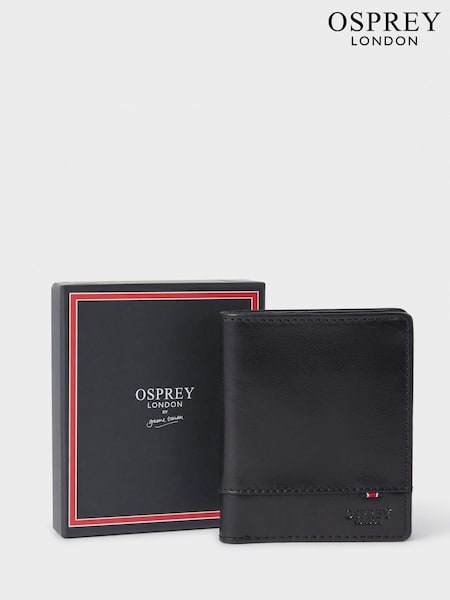 Czarny - Osprey London The London Leather Small Billfold Card Holder (B70836) | 410 zł
