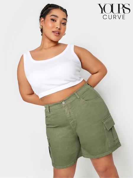 Yours Curve Denim Cargo Shorts (B70955) | 201 LEI