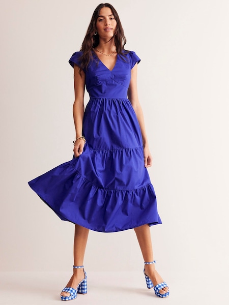 Boden Dark Blue May Cotton Midi Tea Dress (B70982) | €75