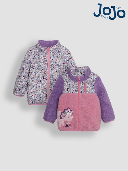 JoJo Maman Bébé Reversible Zip-Up Teddy Fleece (B71008) | 238 LEI
