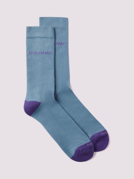 Duchamp Blue Mens Heel Toe Ribbed Sports Socks 2 Pack (B71099) | €25