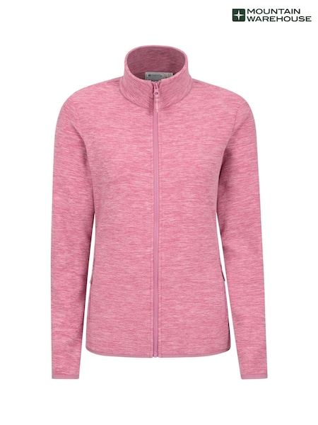 Mountain Warehouse Mid Pink Womens Snowdon Melange II Full-Zip Fleece (B71275) | €38
