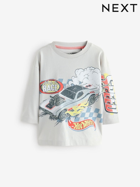 Grey Hot Wheels 100% Cotton Long Sleeves T-Shirt (9mths-8yrs) (B71351) | €12 - €14