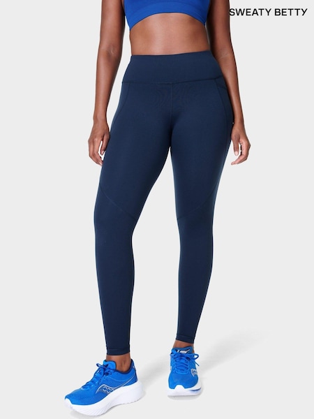Sweaty Betty Navy Blue Full Length Power 7/8 Workout Leggings (B71439) | R$ 870