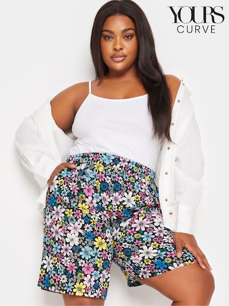Yours Curve Black Woven Shorts (B71496) | €25