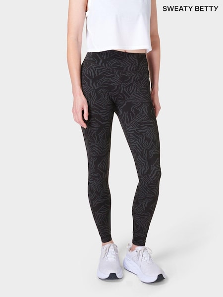 Sweaty Betty Grey Zebra Check Print Zero Gravity Leggings (B71541) | €60