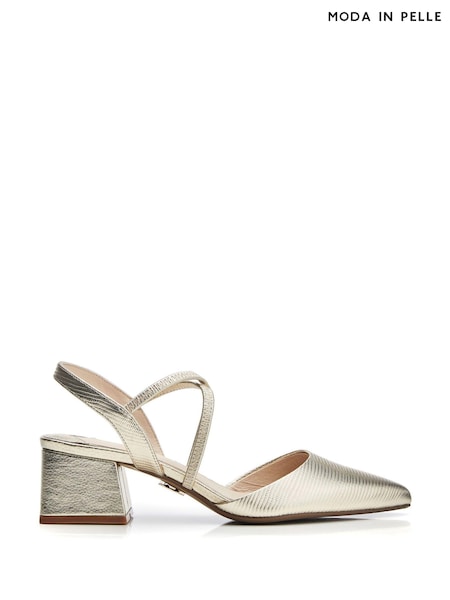 זהב - Moda In Pelle Caydence Point Low Block Shoes (B71579) | ‏427‏₪