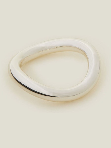 Accessorize Sterling Silver Plated Molten Band Ring (B71604) | €8.50
