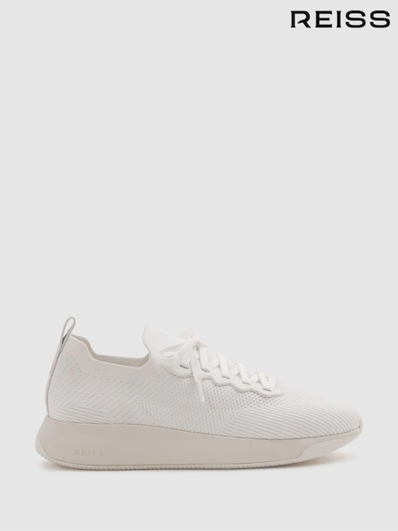 Reiss White Time Hybrid Knit Trainers (B71662) | €256