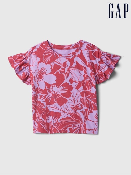 Gap Red Ruffle Short Sleeve T-Shirt (Newborn-5yrs) (B71742) | €5.50