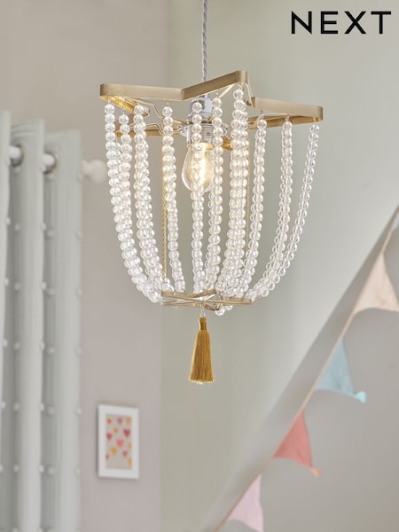 Brass Easy Fit Star Beaded Shade Light (B71774) | $64
