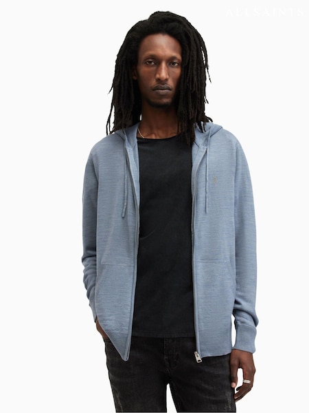 AllSaints Blue Mode Merino Zip Hoodie (B71780) | R$ 980