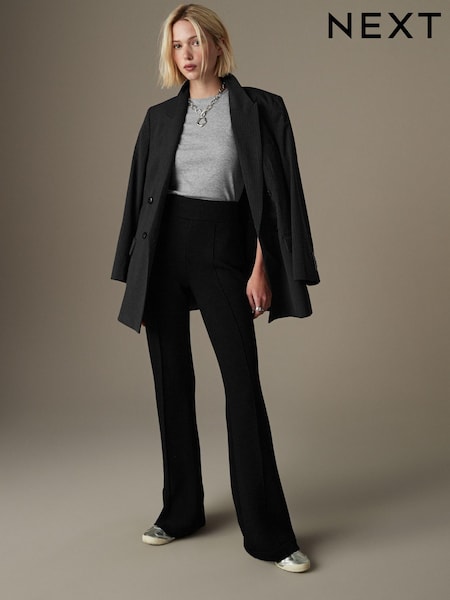 أسود - Flared Jersey Trousers (B71793) | ‏76 د.إ.‏